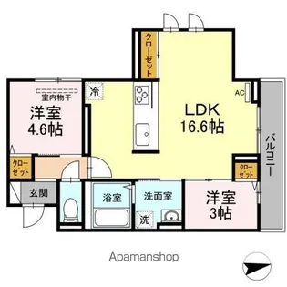 ガーデンコート武町【2階】の間取り