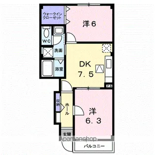 アロッジオK3 B【103号室】の間取り