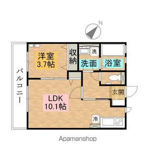 シャルール ドゥ ソレイユⅠ【202号室】の間取り