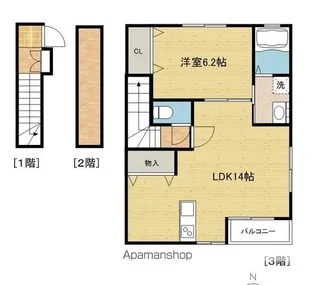 シャテーニュⅡ【3階】の間取り