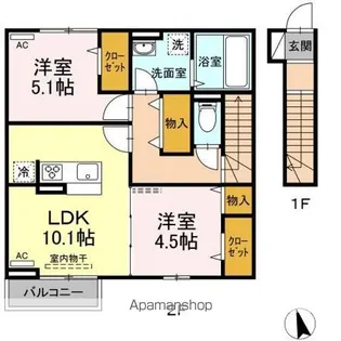 グリーンシード B【2階】の間取り