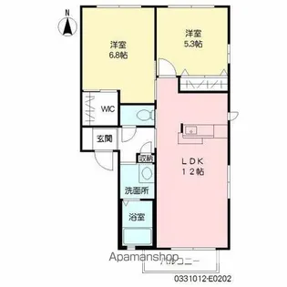 ヴィサージュ本城 E棟【2階】の間取り
