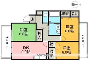セゾン・メルヴェーユ冬棟 B【2階】の間取り