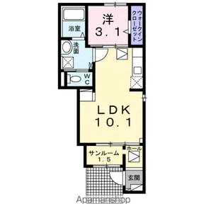ラ・リーバンベルB【1階】の間取り