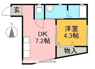 カーサブライト西秦泉寺【1階】の間取り
