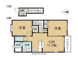 メゾンドシャリテ【201号室】の間取り