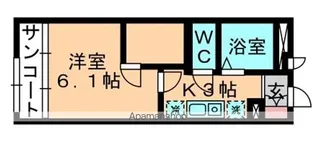 レオパレスホカリズ登戸【1階】の間取り