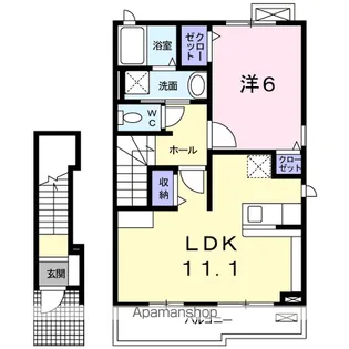 ヴィラ.イースト ガーデン B【2階】の間取り