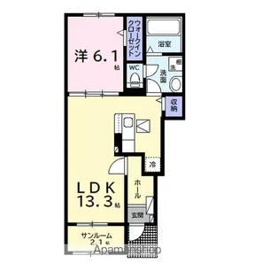 アクアヴィラ A【1階】の間取り