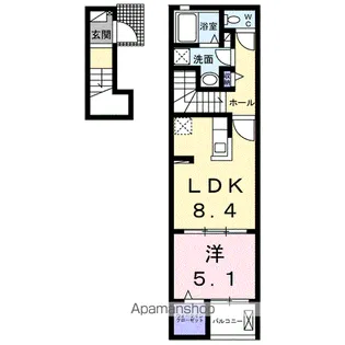 ラーゴム A【2階】の間取り