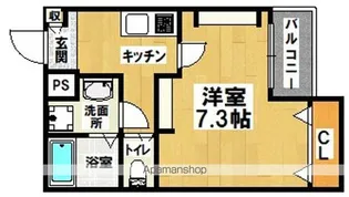 エヌエムスワサントトゥレーズ【1B号室】の間取り