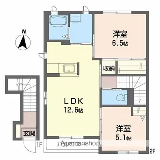サンステージ恩田【2階】の間取り