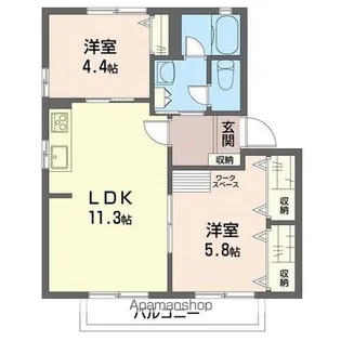 ヒラソール【103号室】の間取り