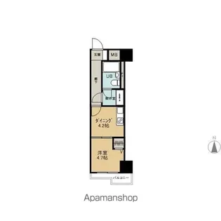 ライオンズマンション仲間町壱番館【406号室】の間取り