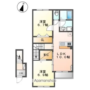 グリシーヌ【2階】の間取り