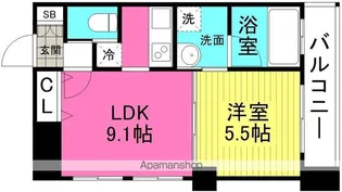 アーバンフラッツ西中島【11階】の間取り