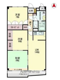 イトーピア高松南棟519【519号室】の間取り