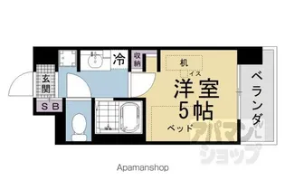 キャンパスヴィレッジ京都下鴨東【5階】の間取り