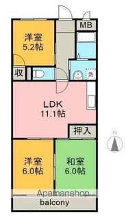 マルサンマンション【3階】の間取り