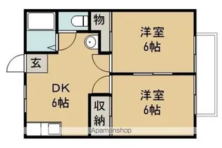 幸町嶺岸ハイツ【202号室】の間取り