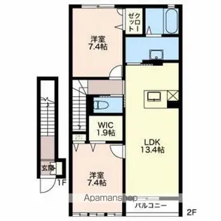 ラ シェリール【2階】の間取り