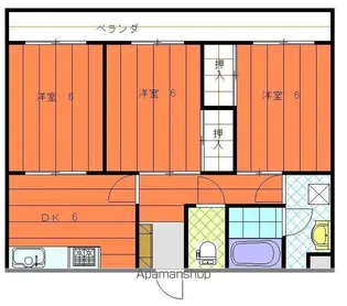 緑風館久万ノ台【608号室】の間取り