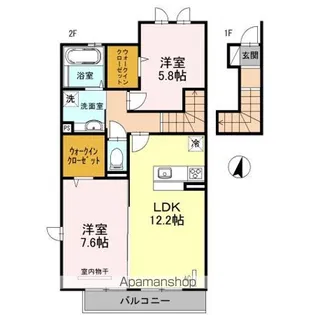 ホジョウテラス E【2階】の間取り