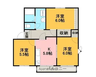 フレグランス富士岡 A棟・B棟【2階】の間取り