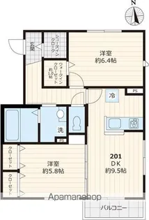 フィカーサ西東京 A棟【201号室号室】の間取り