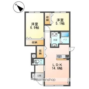 LE CHIEN【1階】の間取り