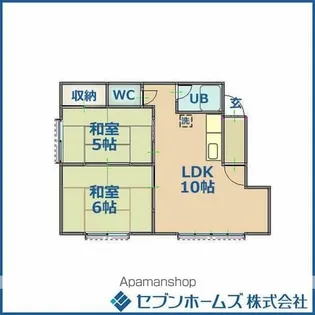 かたひらハイツ【2階】の間取り