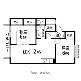 ボヌールB棟【202号室】の間取り