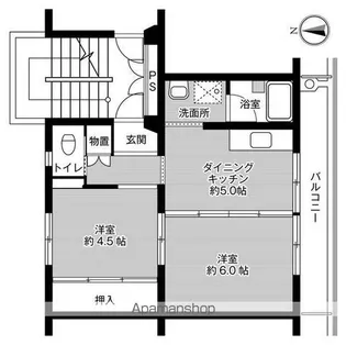 ビレッジハウス烏山1号棟【101号室】の間取り