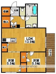 FELISEED 三国ヶ丘【1階】の間取り