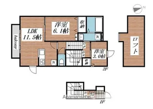 ベルリード吉岡上町A【201号室】の間取り