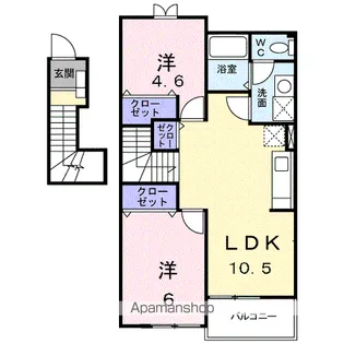 クレストールFⅡ【2階】の間取り