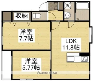 オアシス参番館【202号室】の間取り