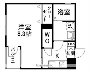 AROUND川内川前丁【307号室】の間取り
