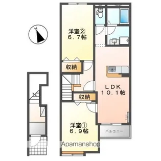 LE MIRAGE(レ ミラージ)【2階】の間取り