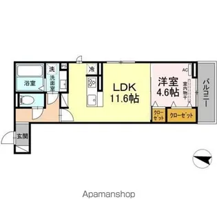 メゾンクレセント2八田【2階】の間取り