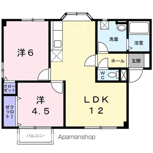 プラドールネオアサヒ【1階】の間取り
