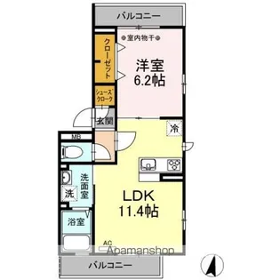 クヴァルチーラ奥戸【2階】の間取り