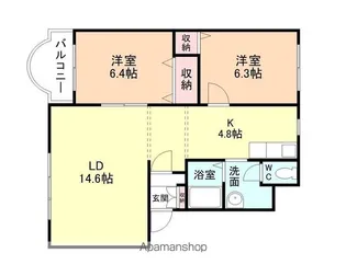 サンモールピアA棟【202号室】の間取り