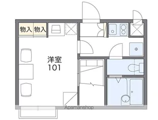 レオパレス南万代【201号室】の間取り