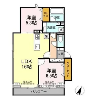 TORISIA本宮 C棟【3階】の間取り
