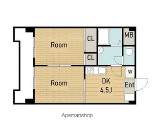 第十三ショーケービル【5階】の間取り