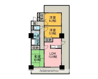 シャトーアトラス【601号室】の間取り