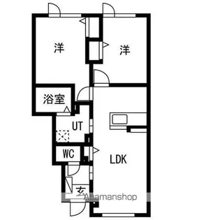 ひばりヶ丘レジデンスA棟【1階中号室】の間取り