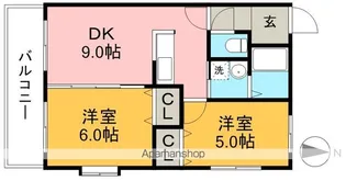 ハイツ六泉Ⅲ【4階】の間取り