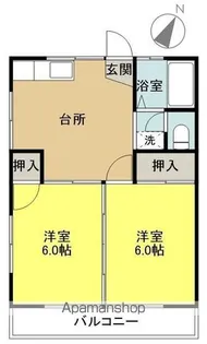 ヒルトップ【206号室】の間取り